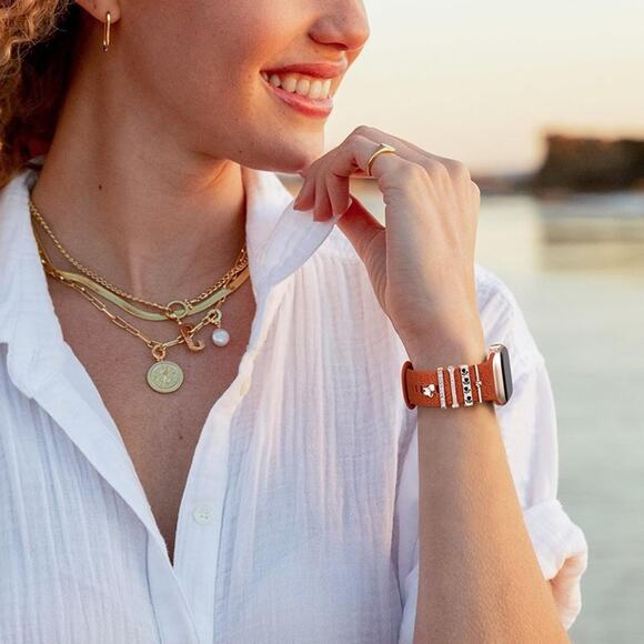 Flower Engraved Band Compatible with Apple Watch Bands for Women RedBrown Band - Picture 6 of 6